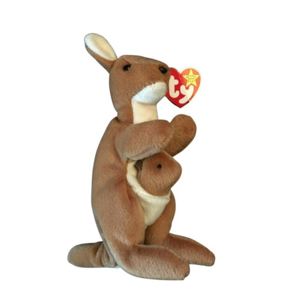 TY Beanie Baby - Pouch the Kangaroo 7 inch) MWMTs‎ Stuffed Animal Toy